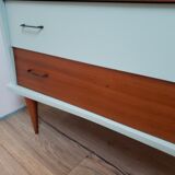 Vintage wood and blue chest of drawers