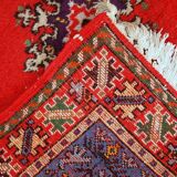 Tapis vintage fait main Berbère en laine rouge éclatant (170cm x 240cm)