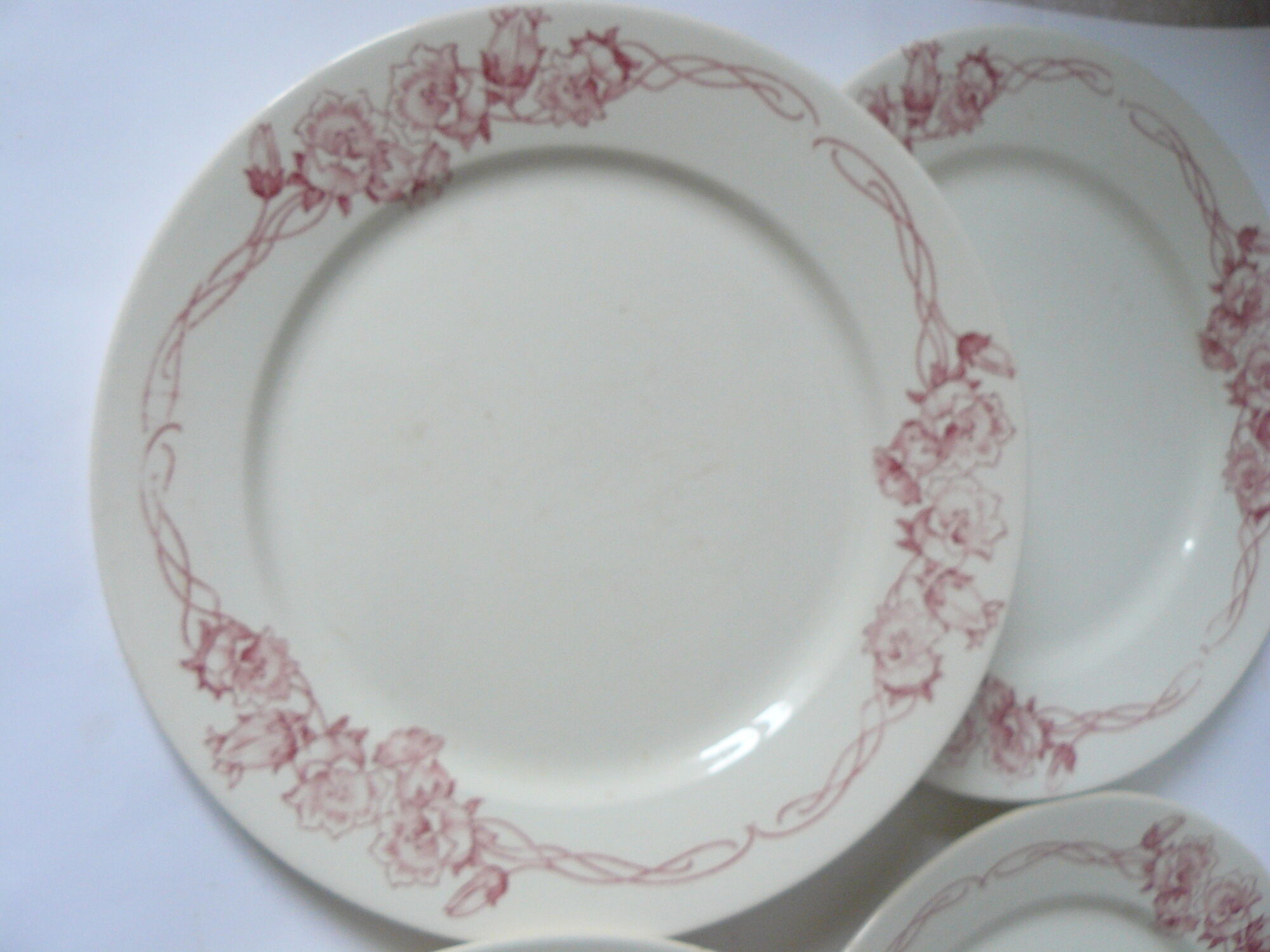 Lot of 4 flat plates Terre de Fer  modèle Palerme  de Sarreguemines