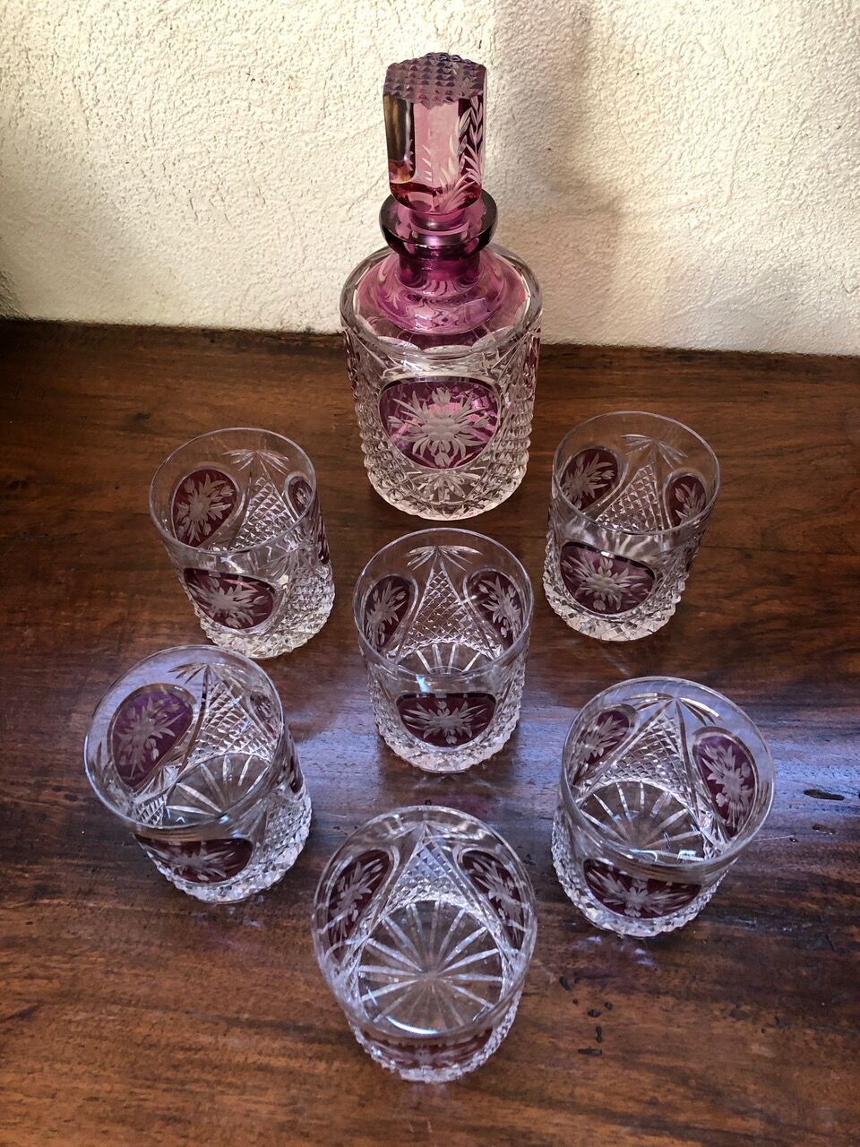 Cut crystal whisky service
