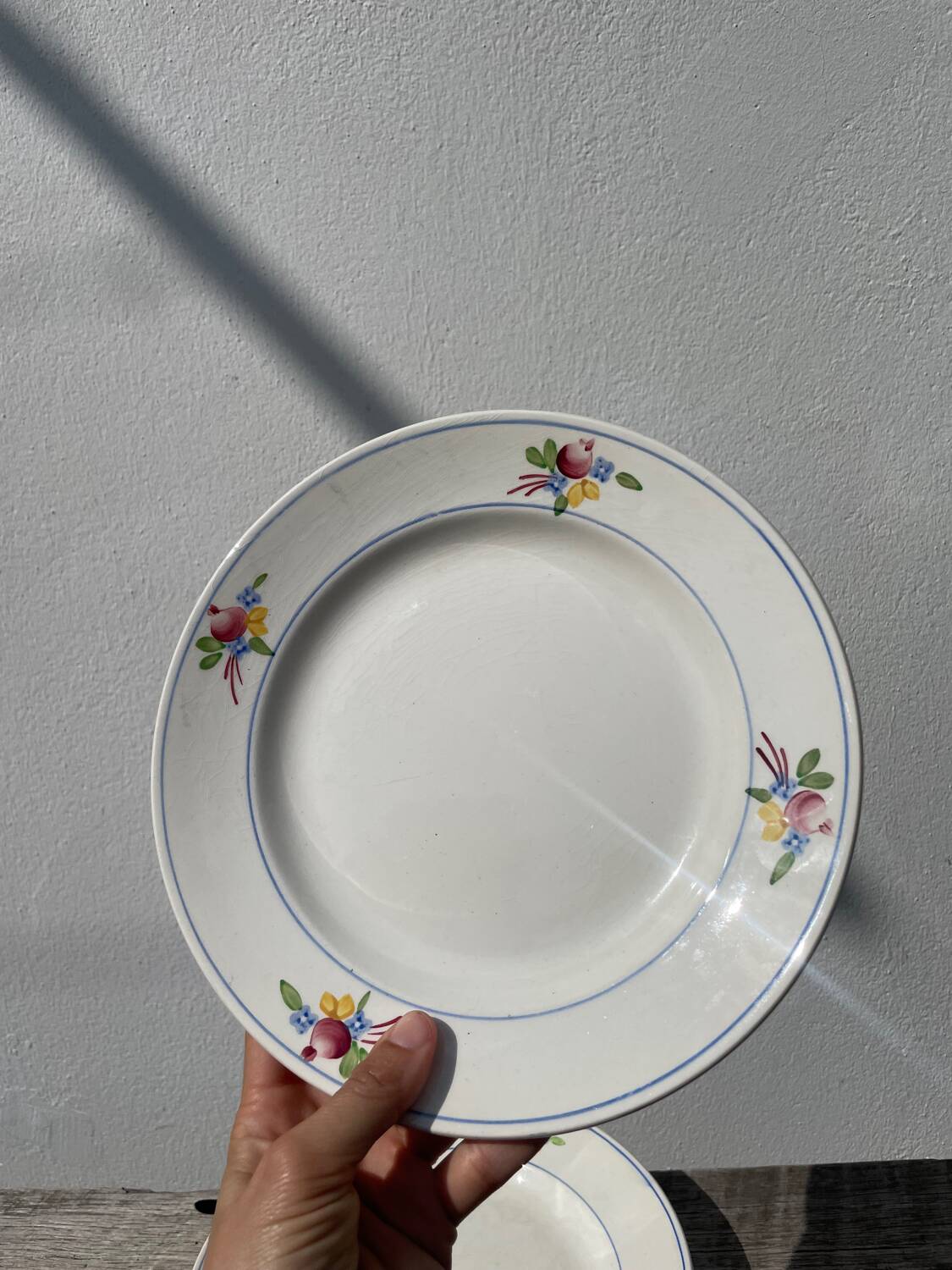 4 Gien floral flat plates