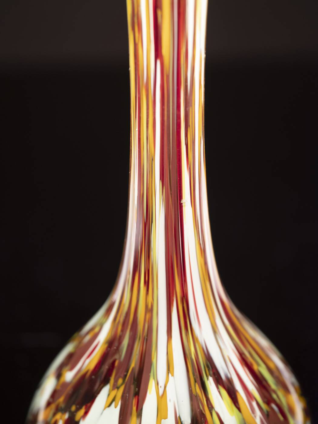 Glass Table Lamp with Textile Shade, 1960s–1970s