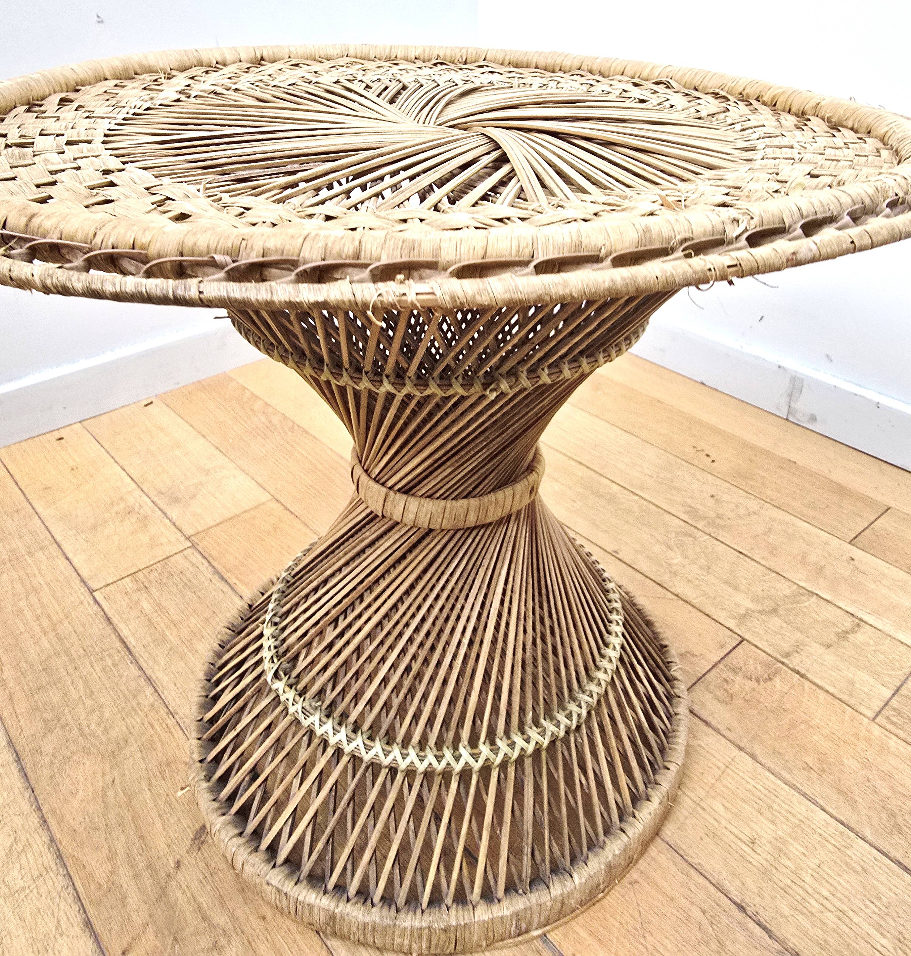 Wicker side table