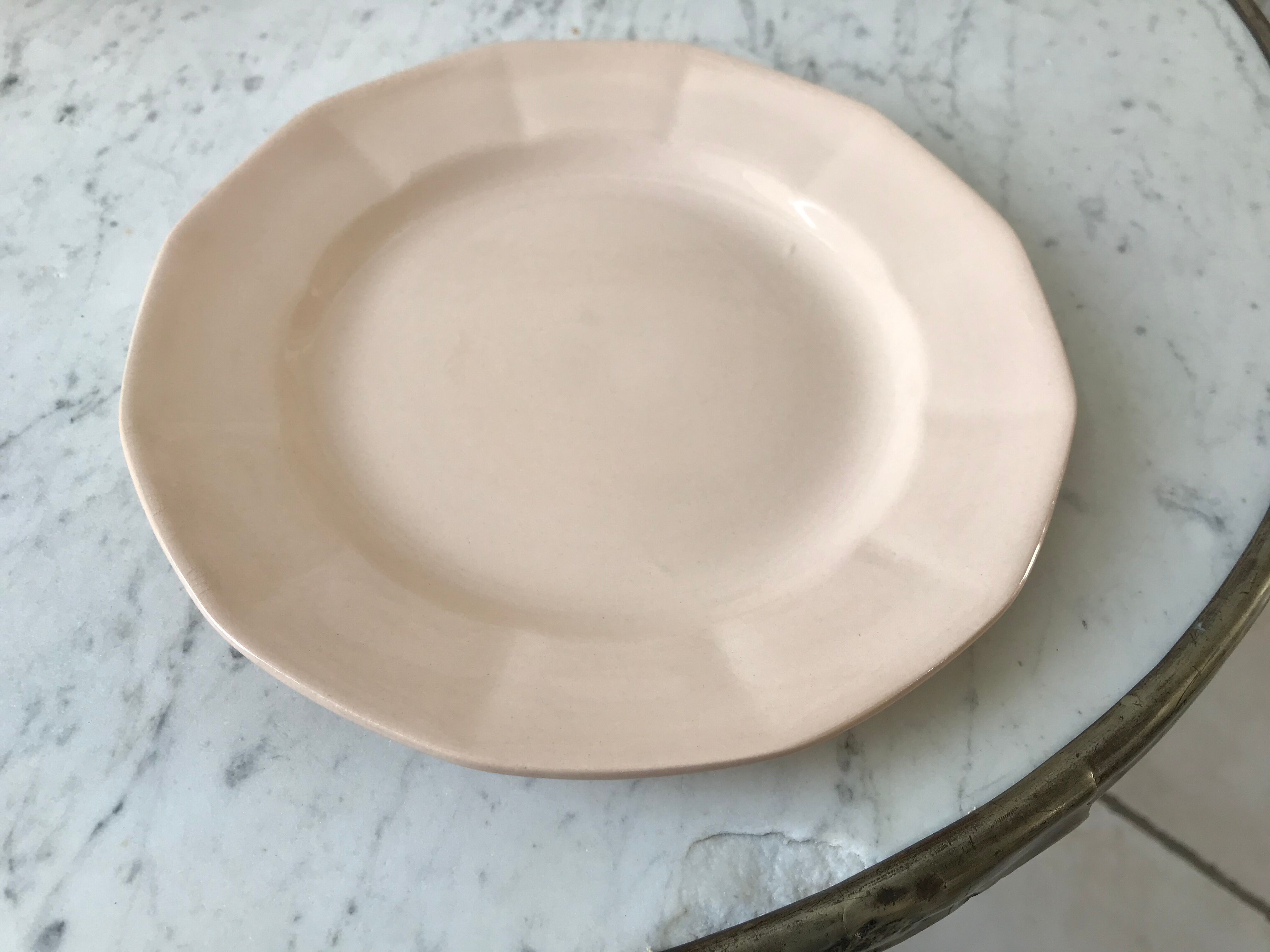 Set of 8 dessert plates Digoin model France powder pink