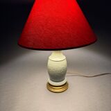 Lampe Napoléon III en céladon vert sur une base en laiton