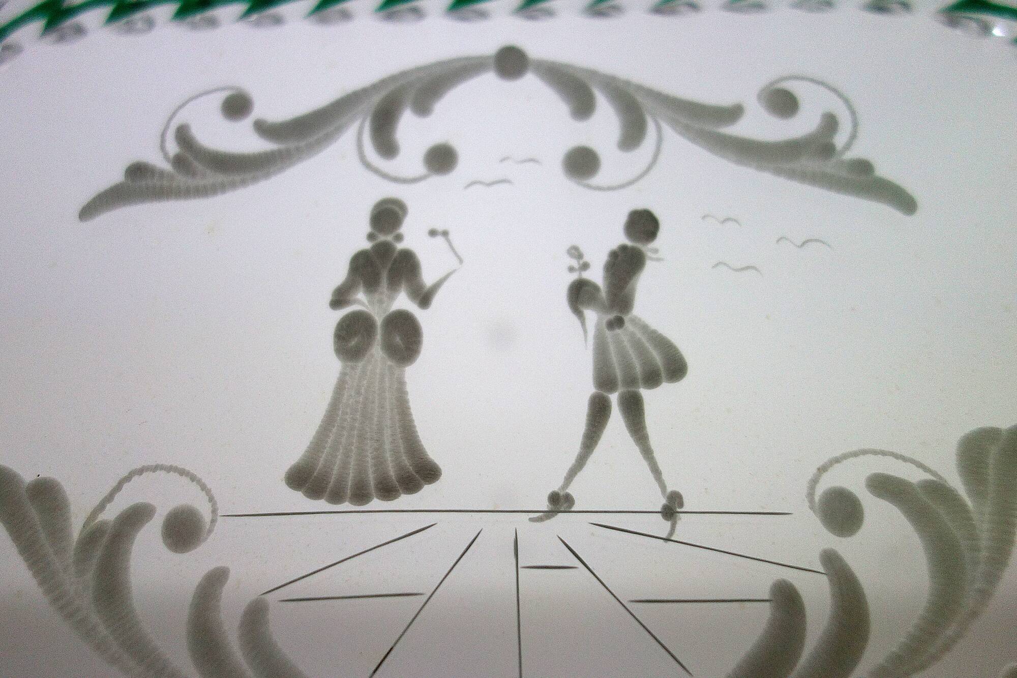 Venetian service plate, Murano 1950 twisted glass