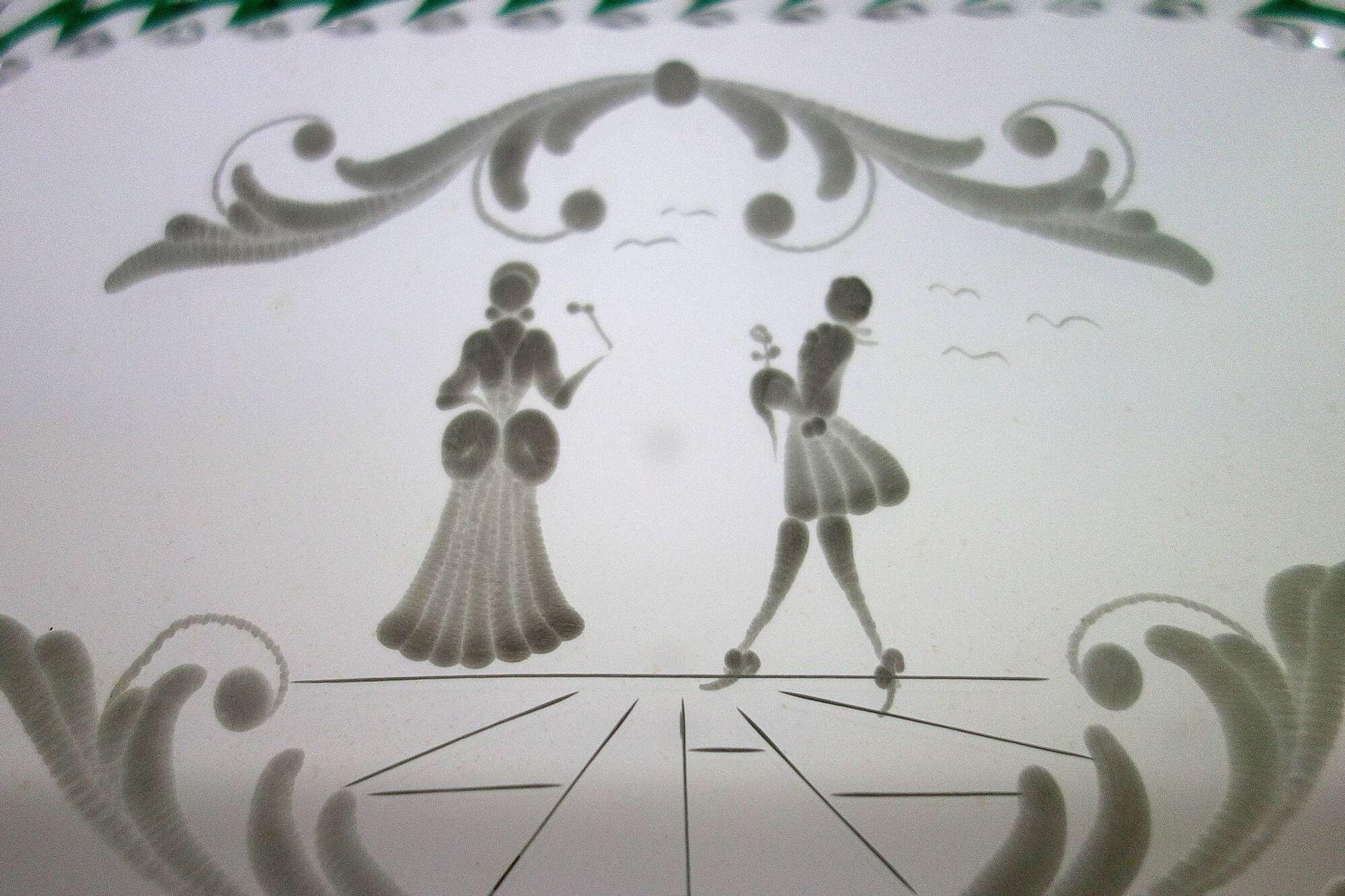 Venetian service plate, Murano 1950 twisted glass