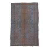 Slate Blue & Taupe Decorative Turkish Vintage Carpet Rug, 176x279 Cm