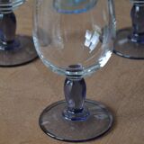 12 verres sur pied bleu et mauve