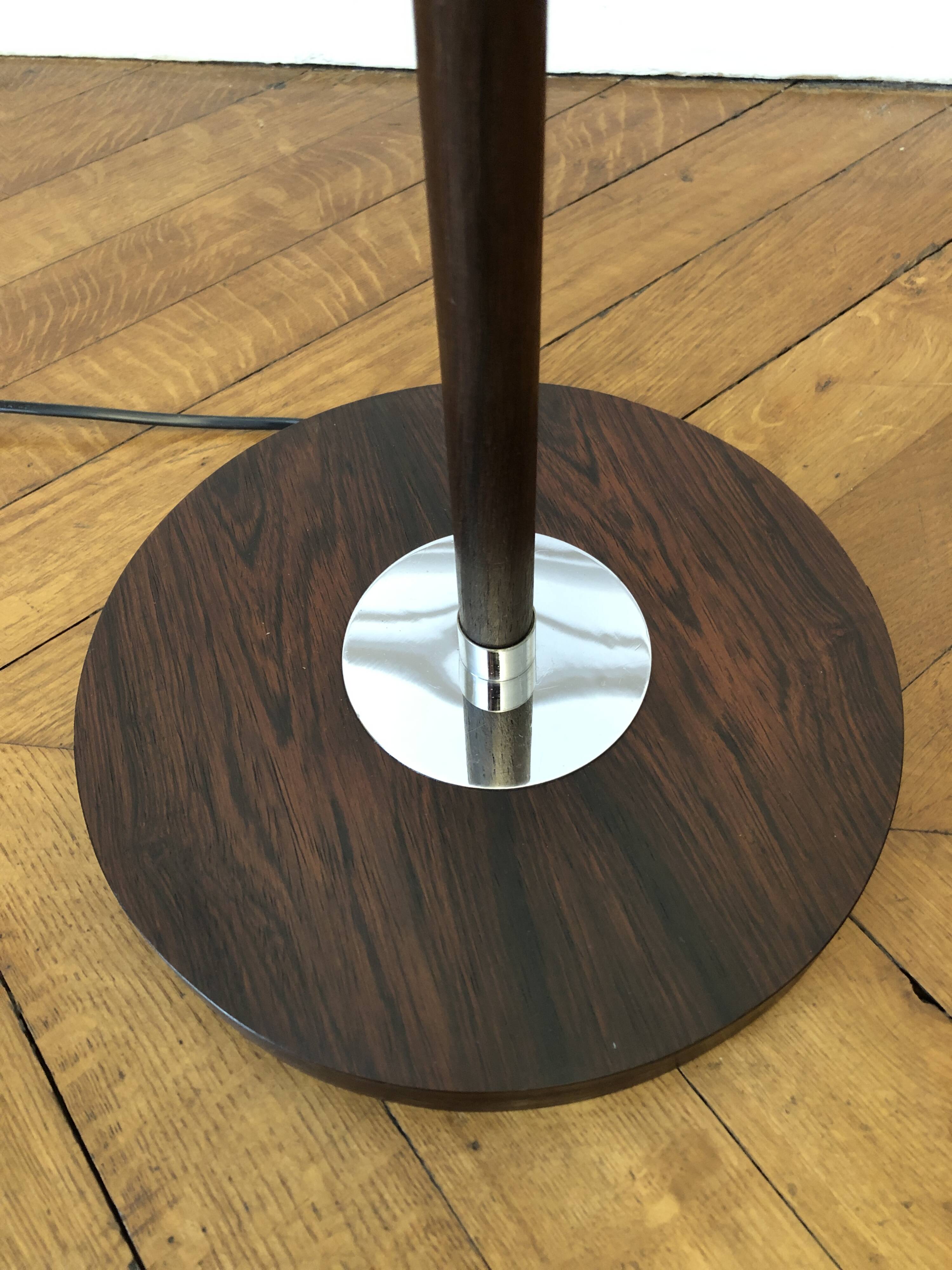 Monix floor lamp, height adjustable in chrome and wood - Paris 1960