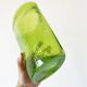 Large vintage green lemon bubble blown glass vase