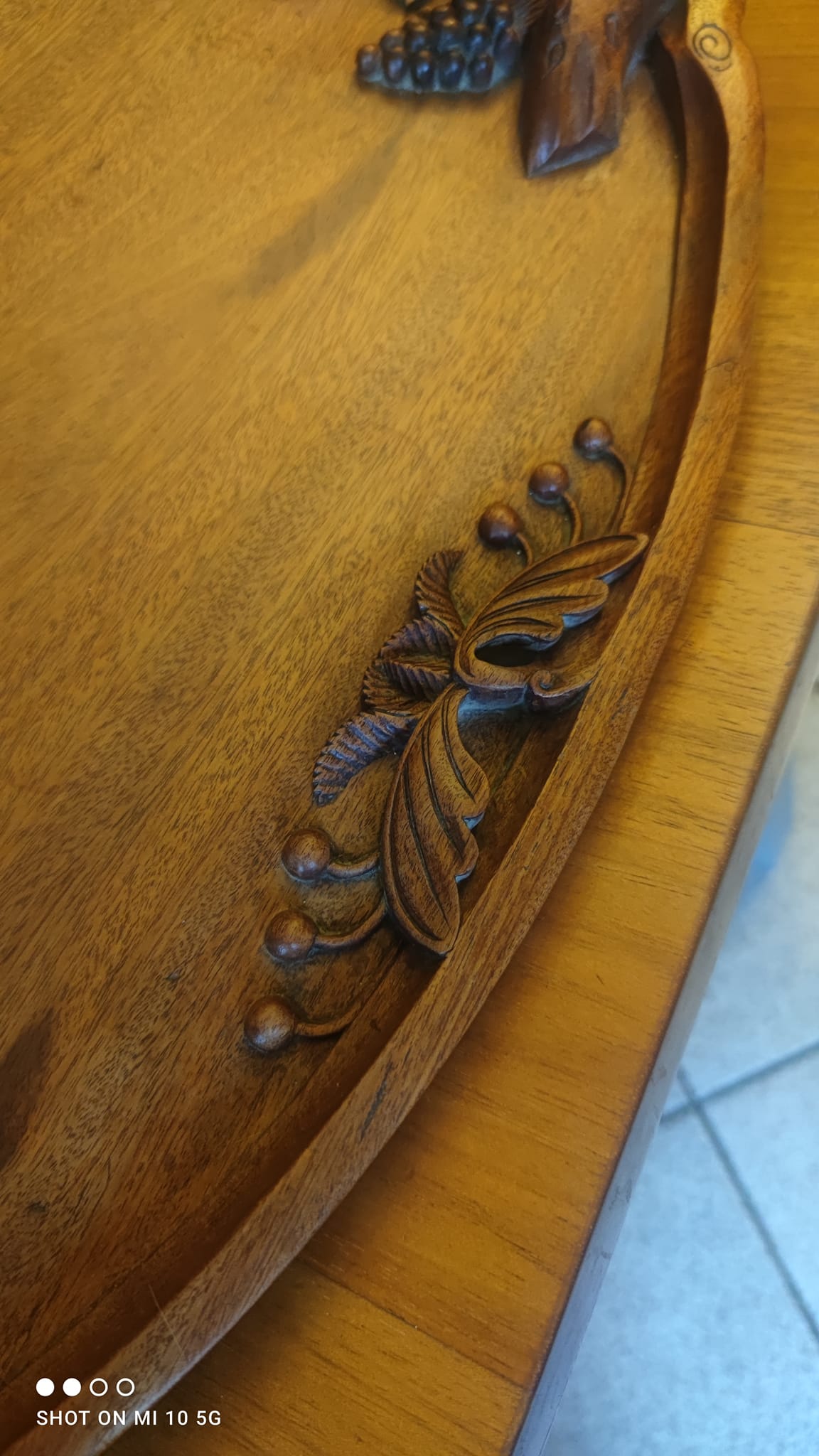 Solid mahogany serving tray
