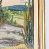 Oil painting on Swedish panel from the mid-century "Forest Landscape" - Vintage and framed