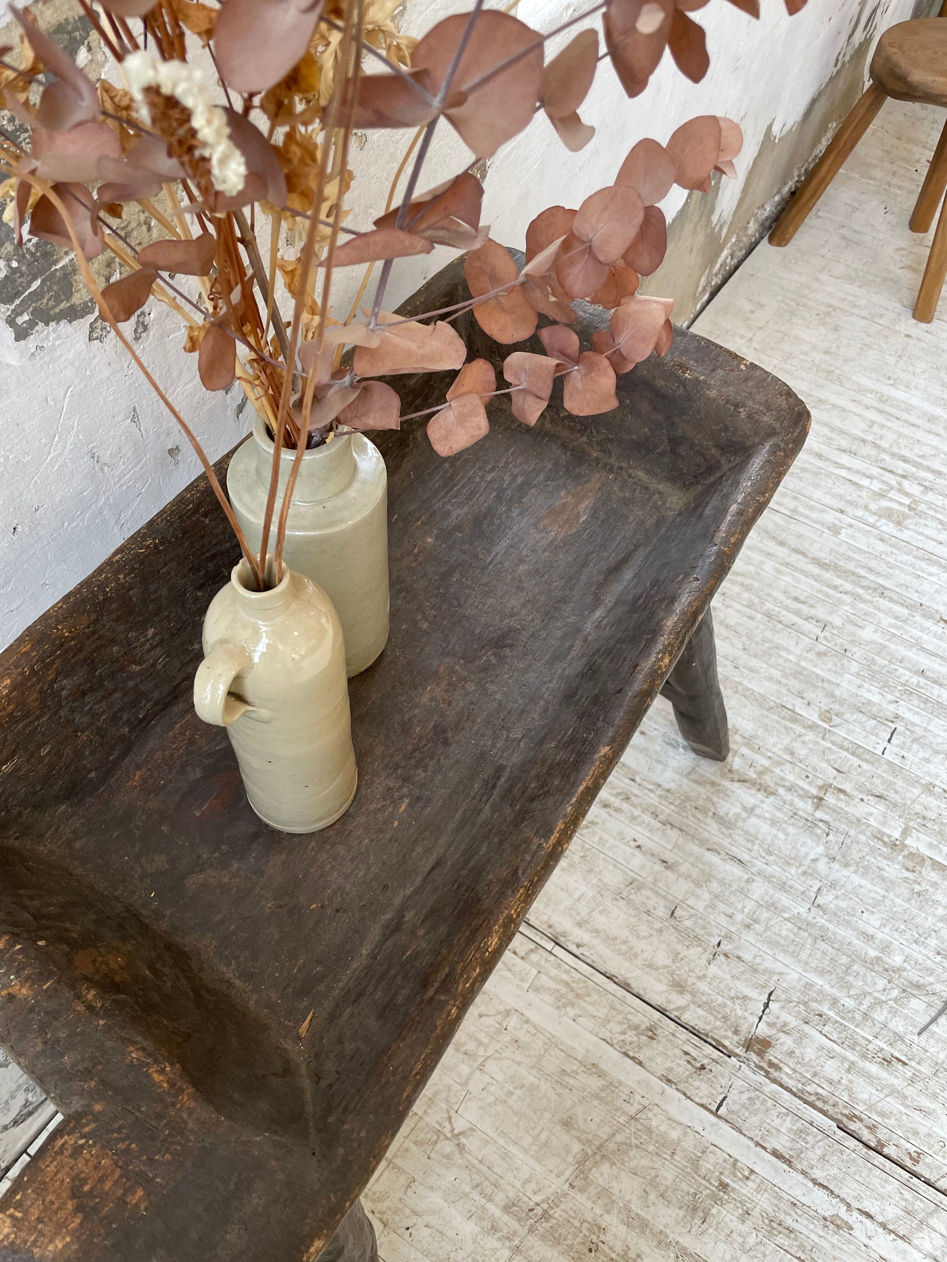 Brutalist solid wood console