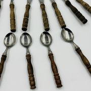 Vintage cutlery set 22 pieces wooden style handles