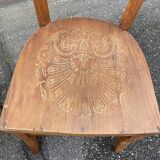 4 bistro chairs café wood curved mismatched vintage