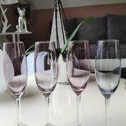 Lot 4 multicolored champagne flutes