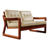 Canapé vintage 2 places Holstebro en teck, design danois du milieu du siècle