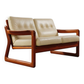 Canapé vintage 2 places Holstebro en teck, design danois du milieu du siècle