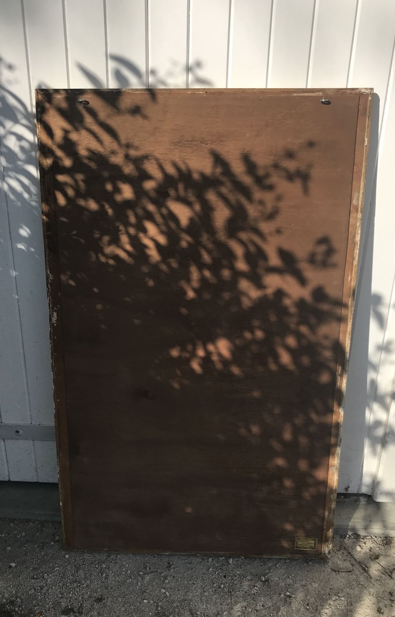 Trumeau au médaillon en glace encadrement bois patine dorée 69x113cm