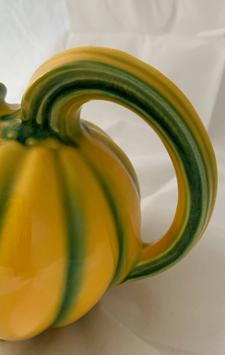 Green and yellow polychrome melon pitcher 1960
