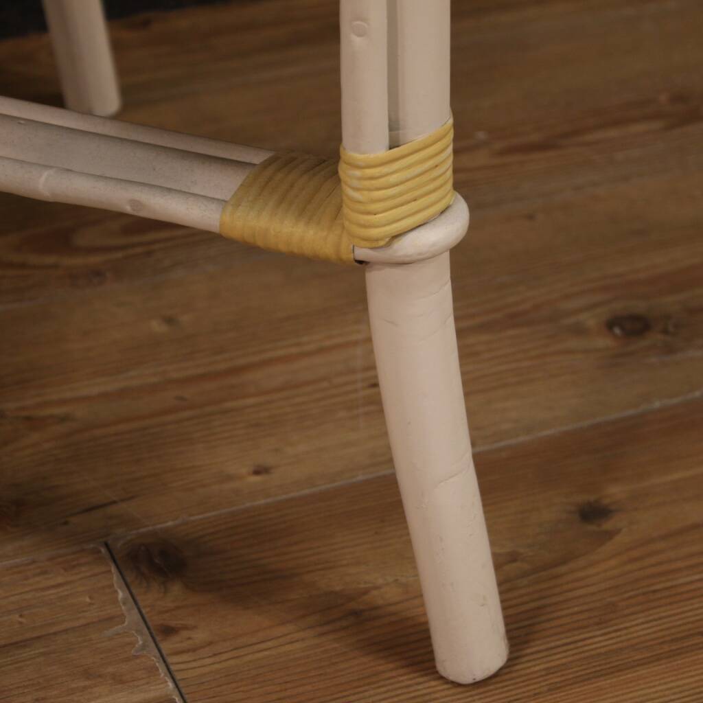 Table basse de jardin en osier, années 80