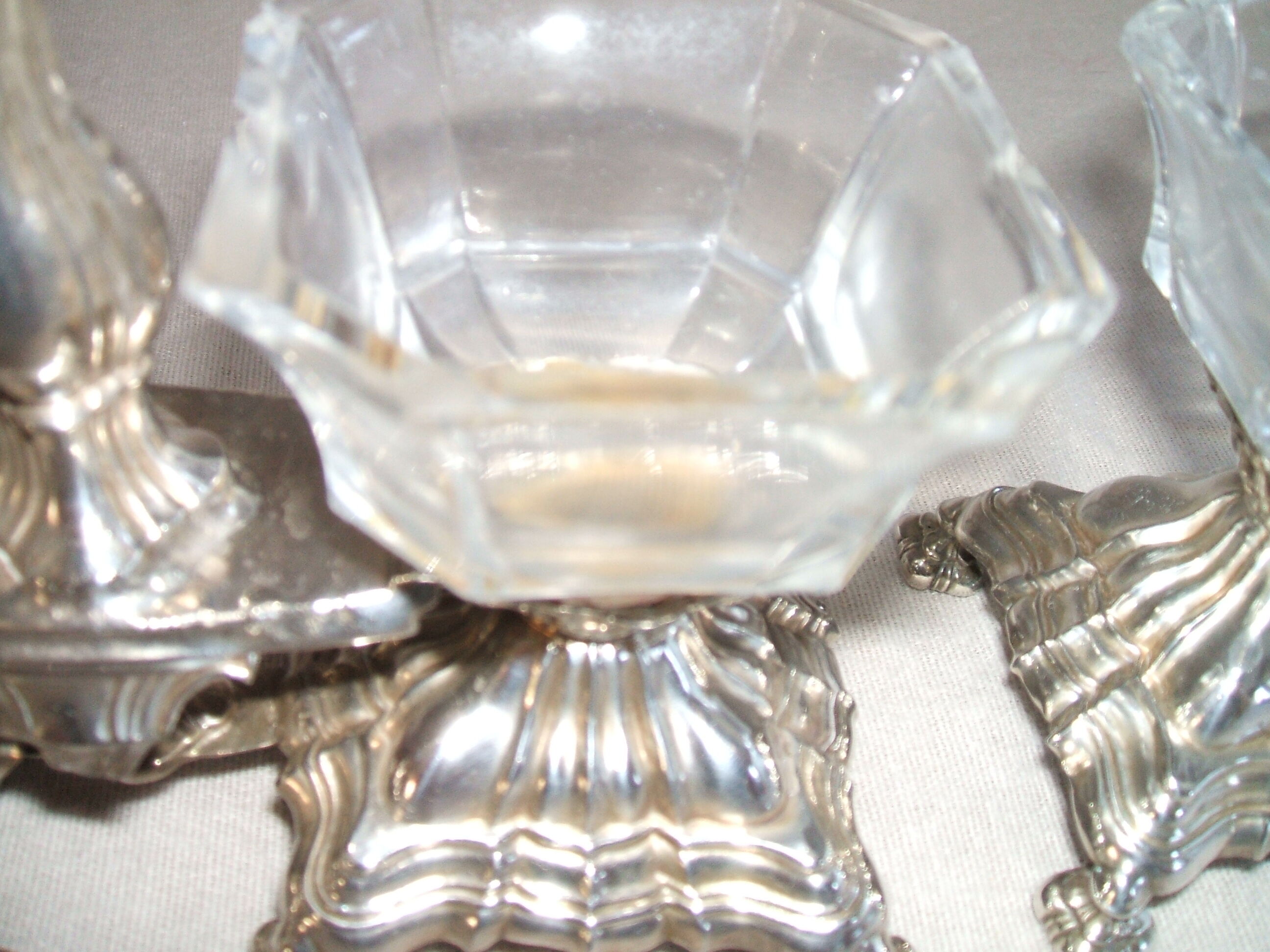 Pair of minerva massive silver salt shakers