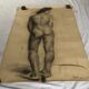 Grande dessin d’une femme « Nue « signée vers les années 1940 dimension : hauteur -120 cm- largeur -
