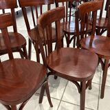 Set of 10 vintage bistro chairs from the 1970s.