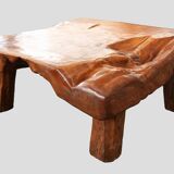 Table unique en chêne massif fabriquée à la main – Forme organique et patine chaleureuse
