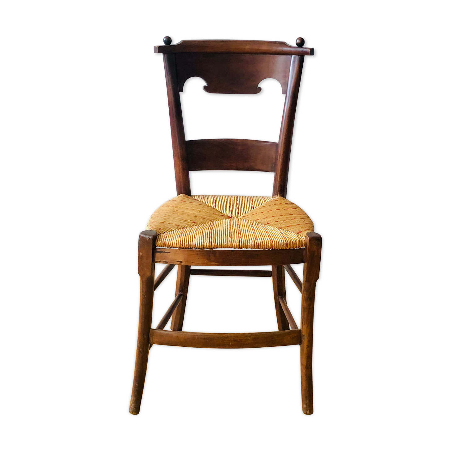 Chaise ancienne en bois et assise paillée