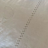 Monogrammed and embroidered castle sheet.