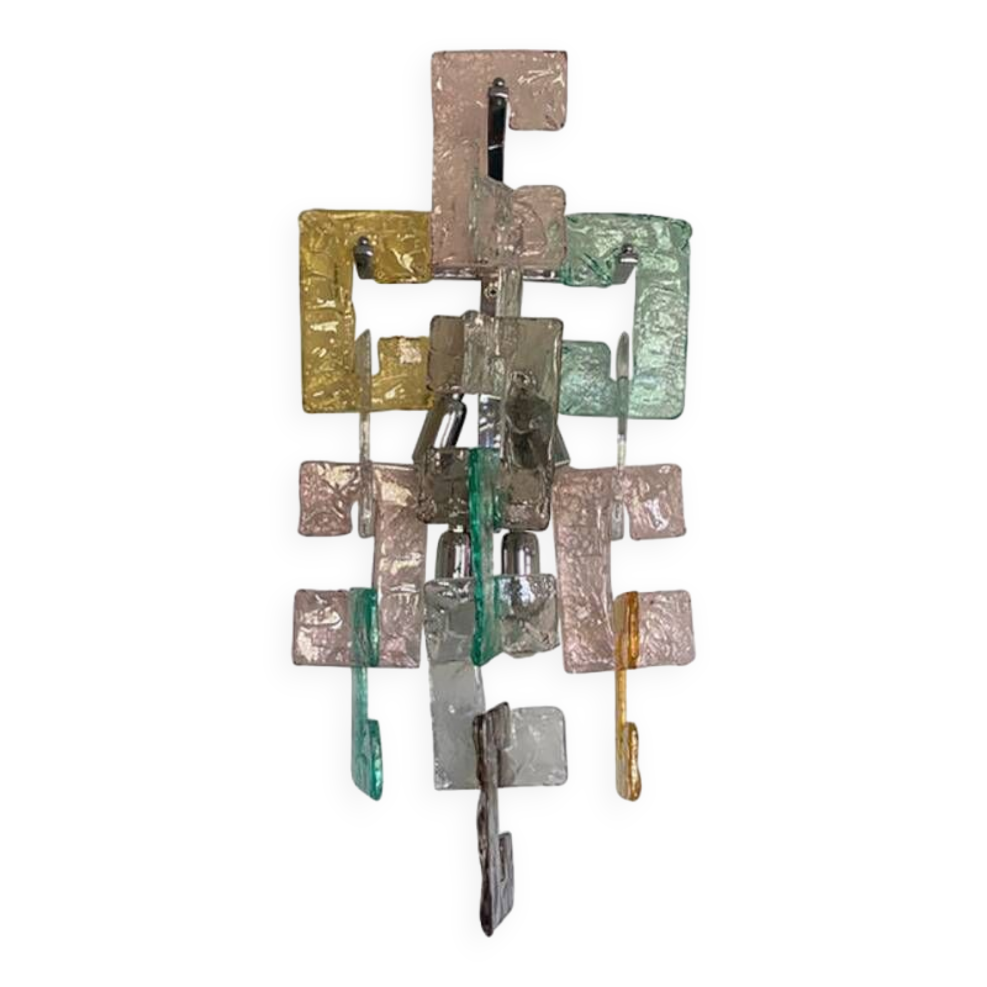 Contemporary Multicolors “Handmade C” Wall Sconce in Venini Style