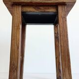 Spanish Baroque Oak Side Table or Stool, Wabi-Sabi Style, 18th C.