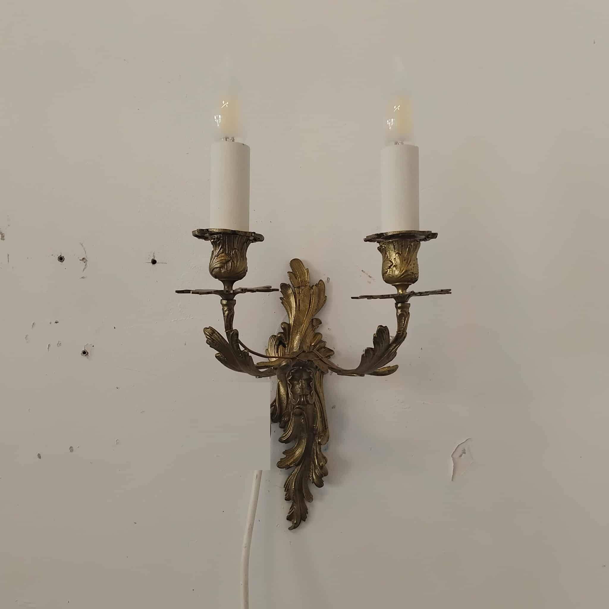 Pair of Louis XV style two-armed wall lights