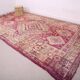 Tapis marocain vintage violet 230 x 402 cm - Tapis en laine berbère ancien fait à la main