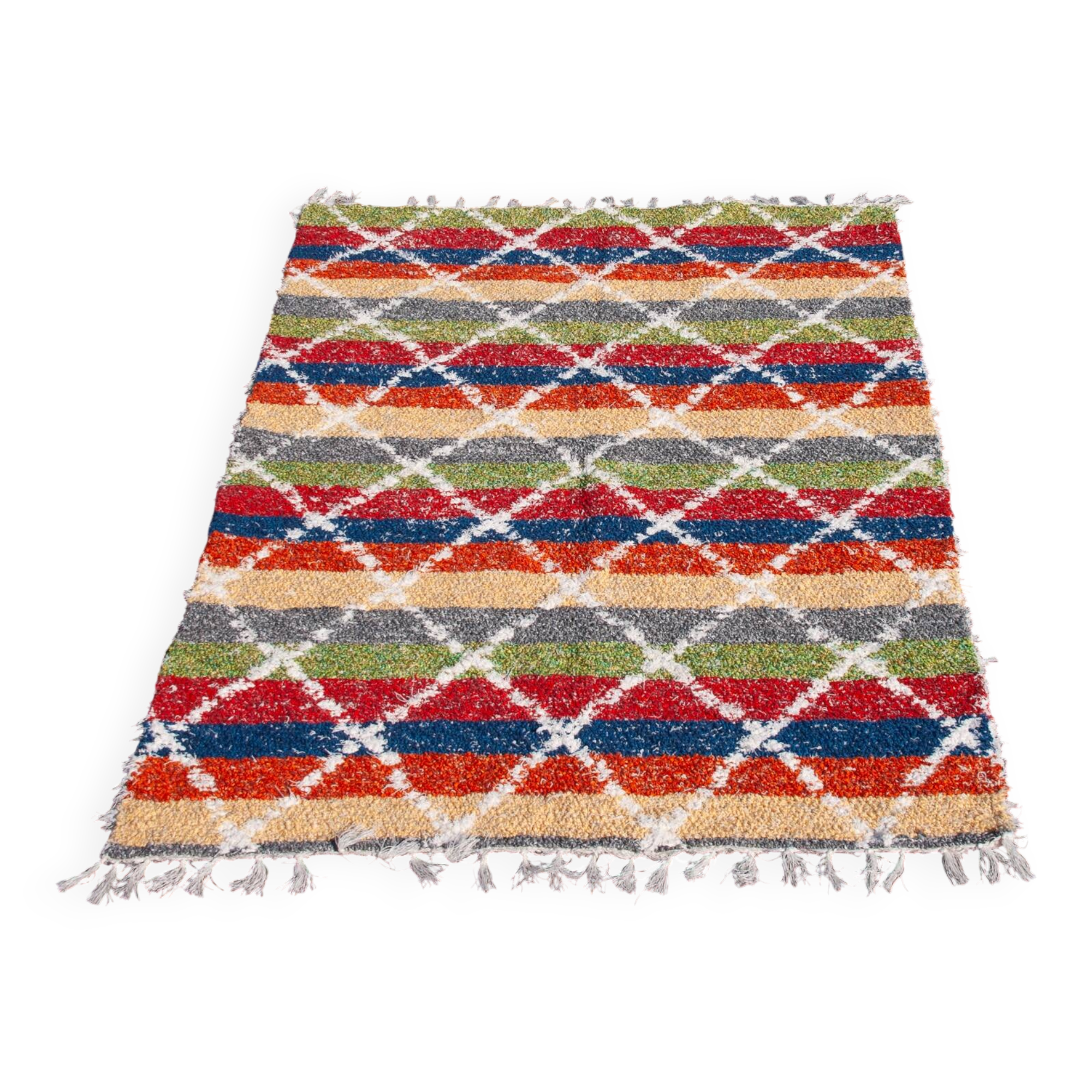 Recycled cotton handmade rug - Reversible - Multicolor