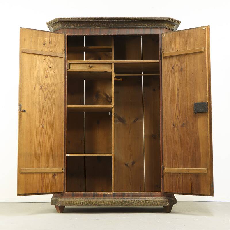 Painted Folk Art Bridal Cupboard