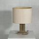 Lampe années 70 en travertin et laiton