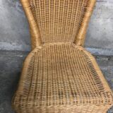 Set of 4 chairs rattan and wicker signed HH