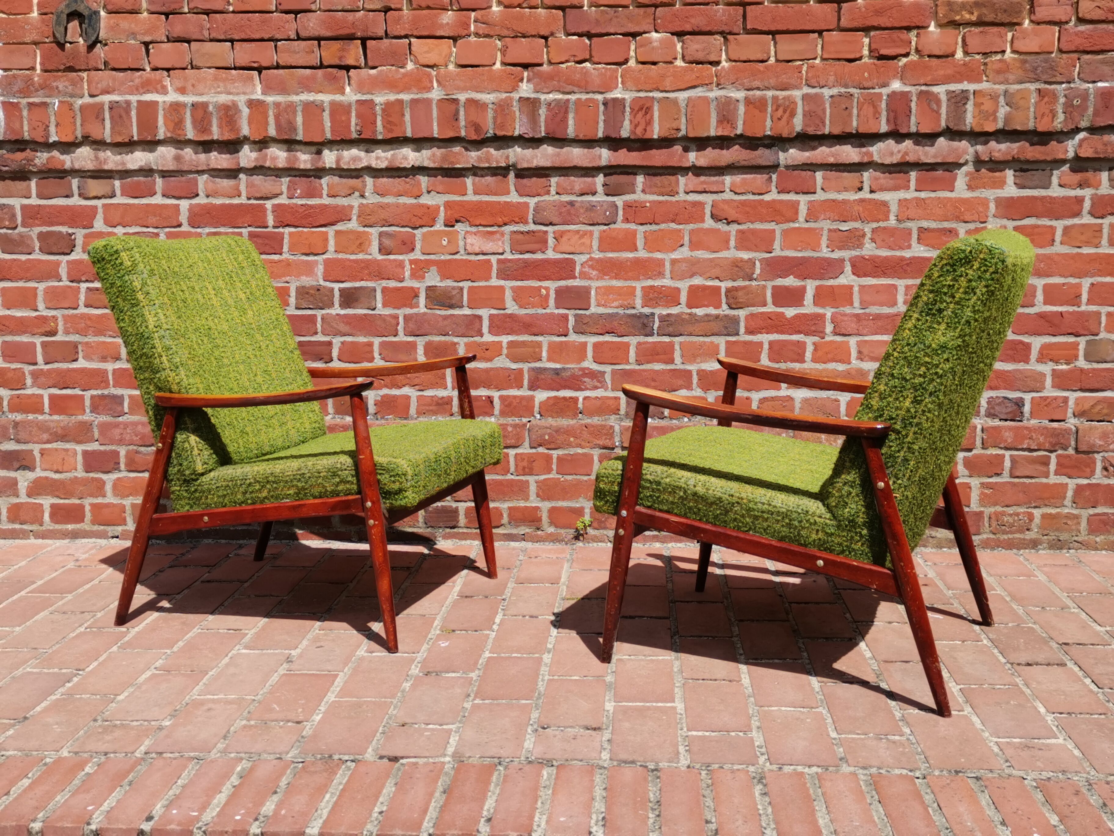 Pair of Czechoslovak armchairs green Jitona 1960
