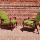 Pair of Czechoslovak armchairs green Jitona 1960