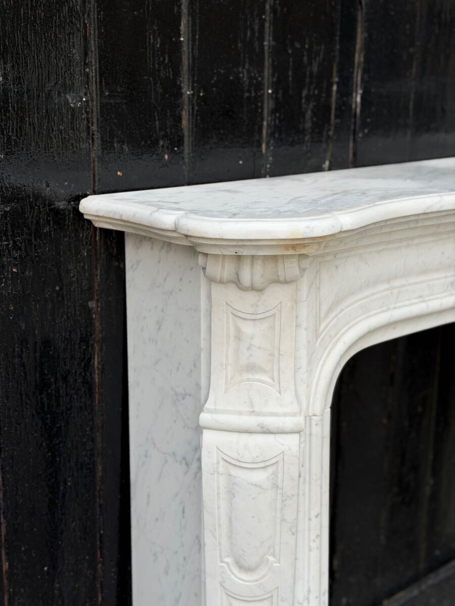 Louis XV style Carrara marble fireplace circa 1900