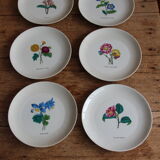6 NBD Limoges dessert plates illuminated by hand
