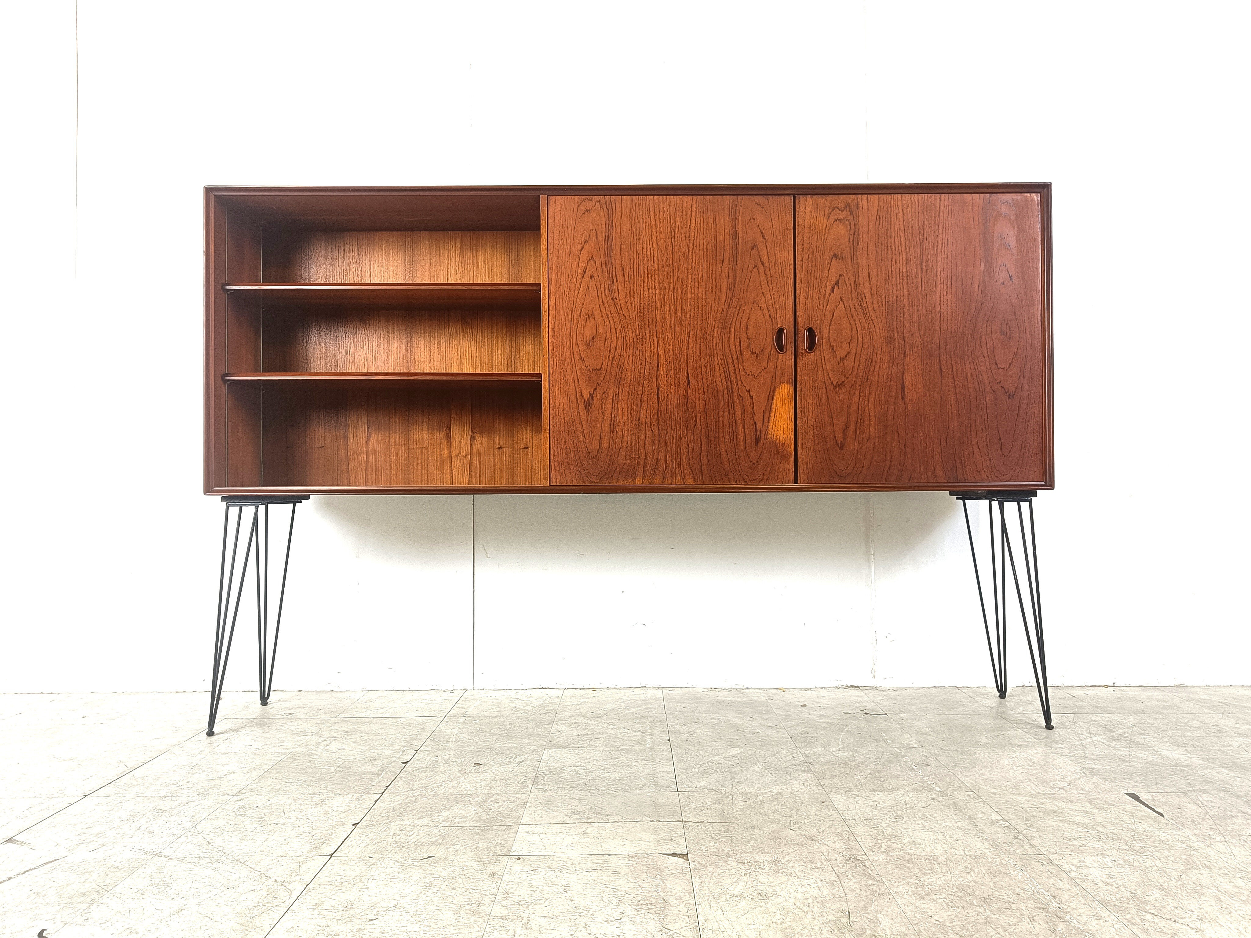 Mid-century teak highboard by Oswald Vermaercke, 1950s