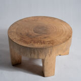 Quadripod coffee table in solid wood monoxyl natural color (dark)