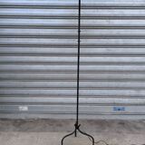 1950s wrought iron tripod floor lamp