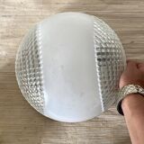 Industrial glass ceiling light, 60s-70s