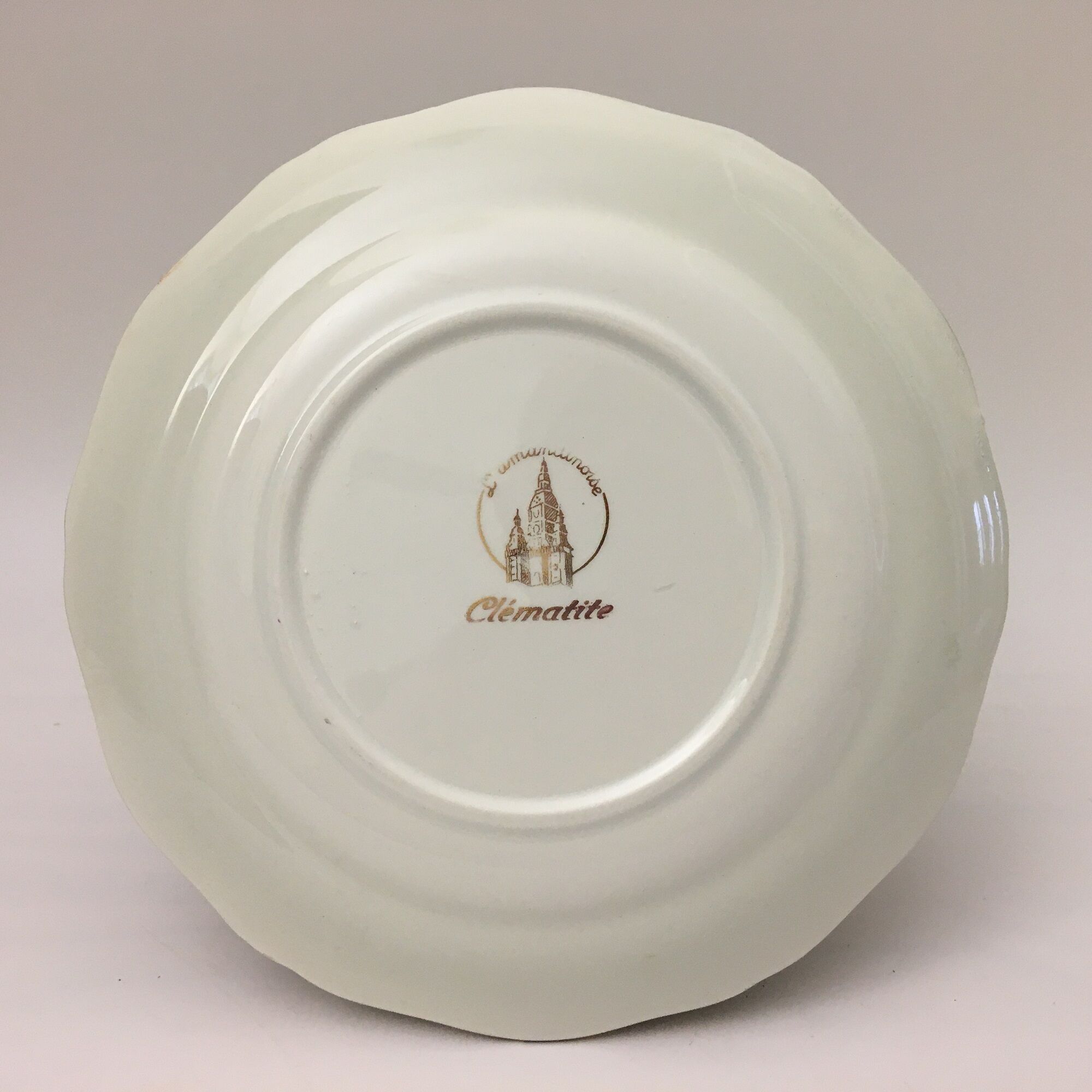 Set of 6 Dessert Plates "L'Amandinoise", model "Clématite"