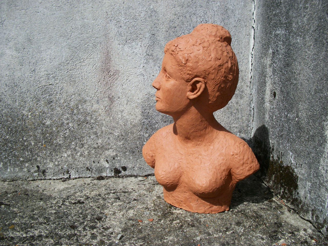 Bust woman in terracotta